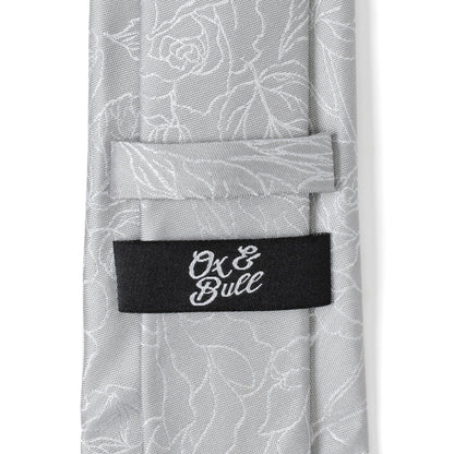 Floral Gray Men's Tie