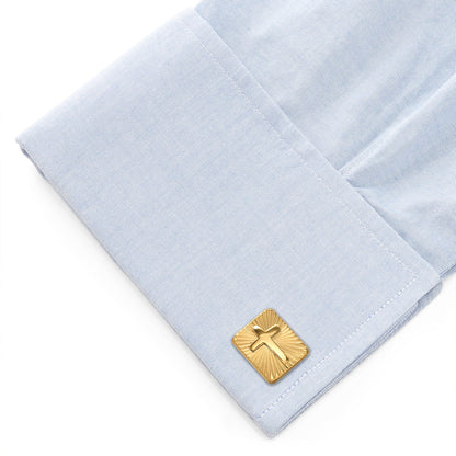 Radiant Cross Gold Sterling Silver Cufflinks