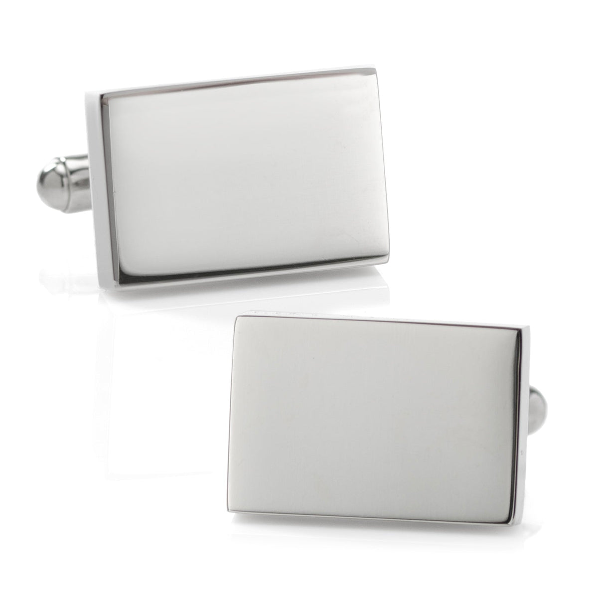 Engravable Rectangle Cufflinks and Tie Bar Gift Set