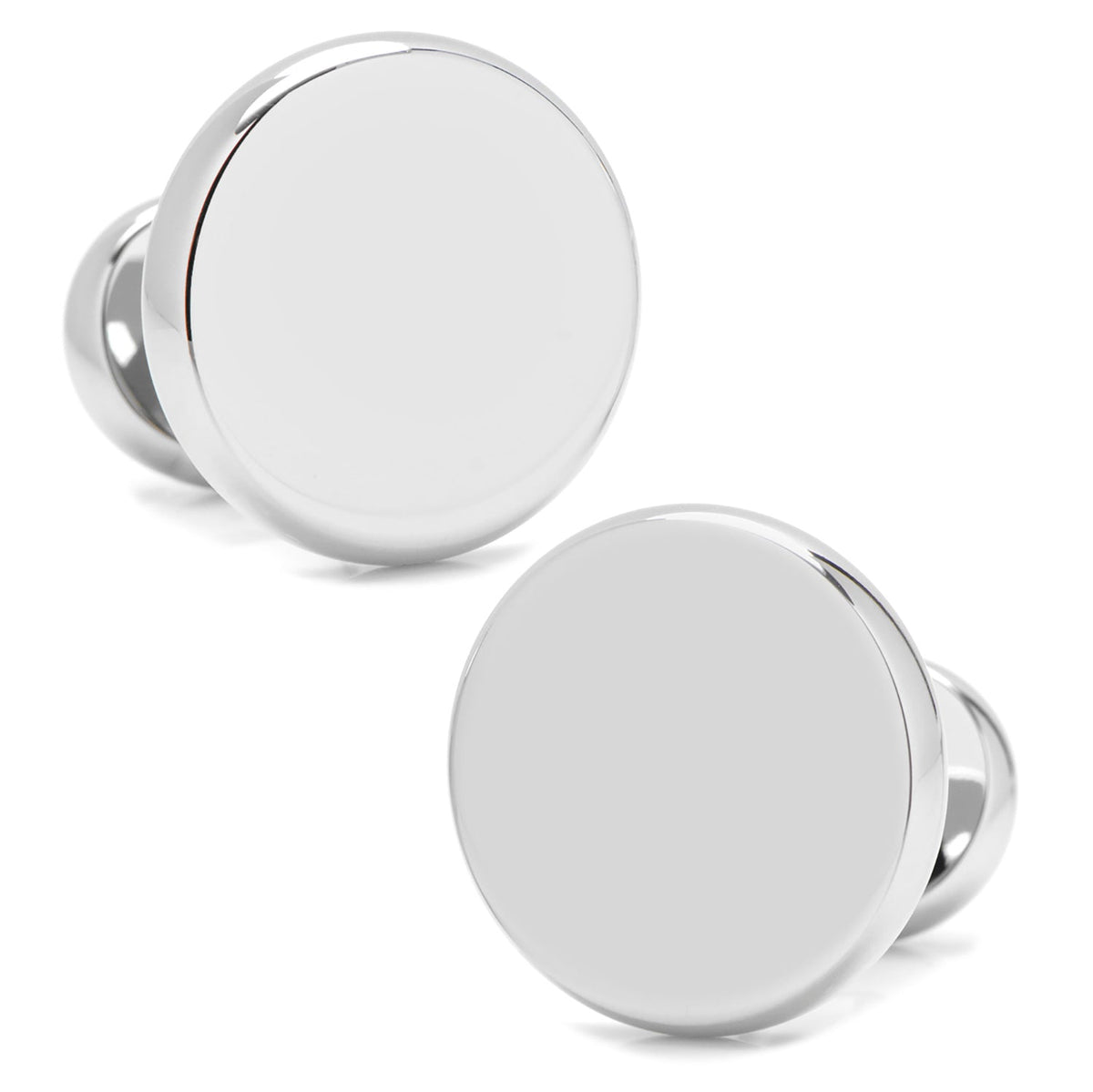 Stainless Steel Engravable Classic Round Cufflinks