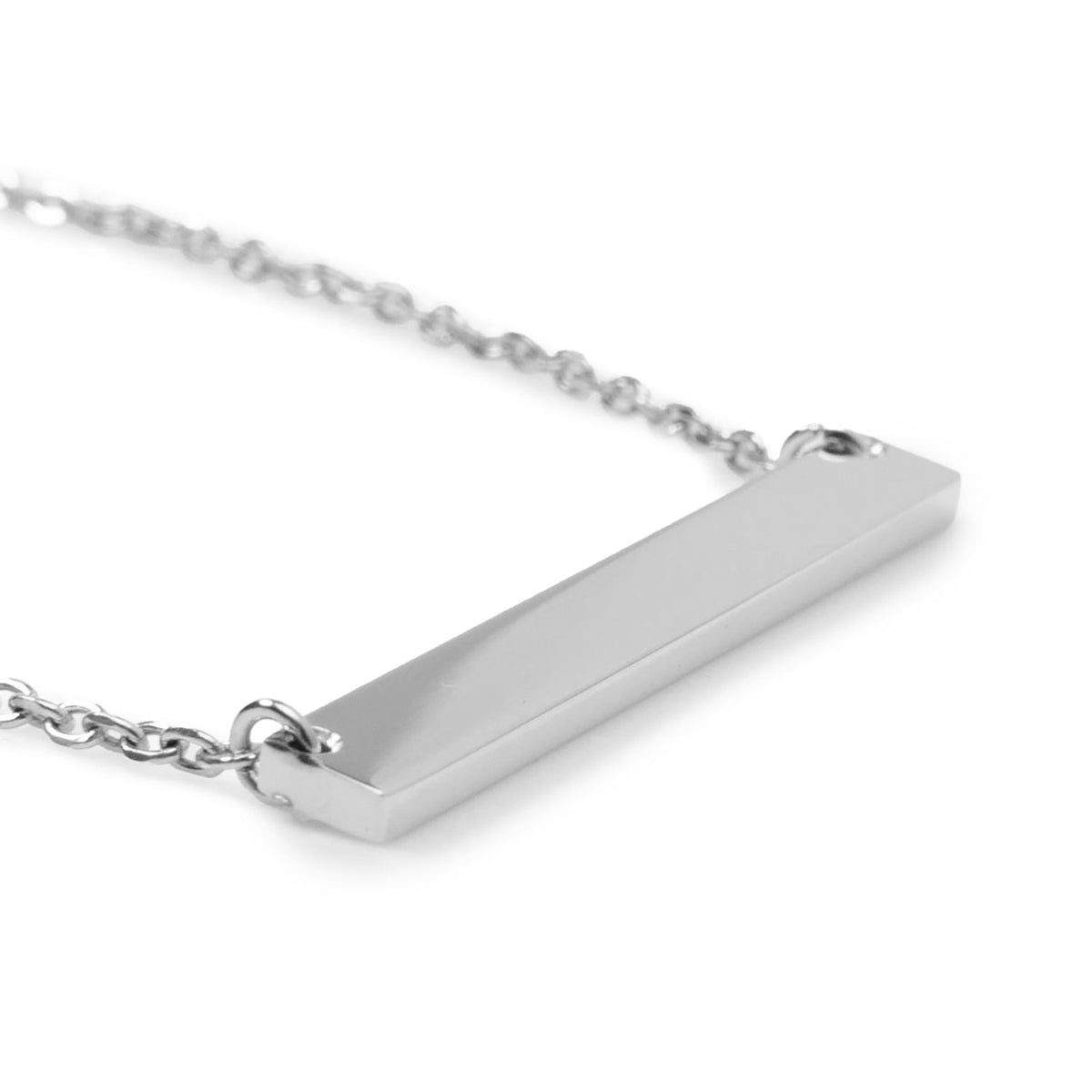 Stainless Steel Engravable Bar Necklace and Cufflinks Gift Set