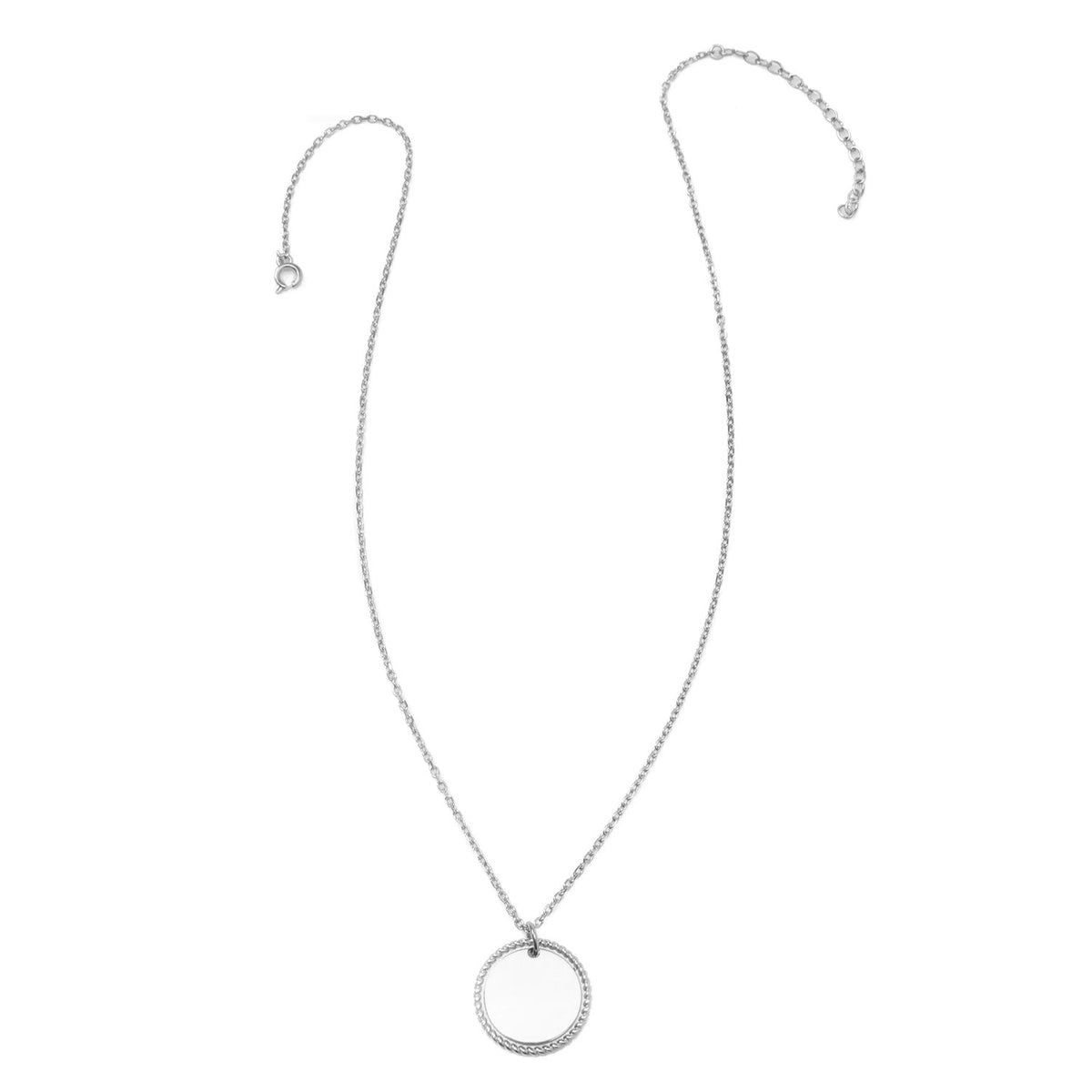 Stainless Steel Engravable Rope Border Edge Necklace and Cufflinks Gift Set
