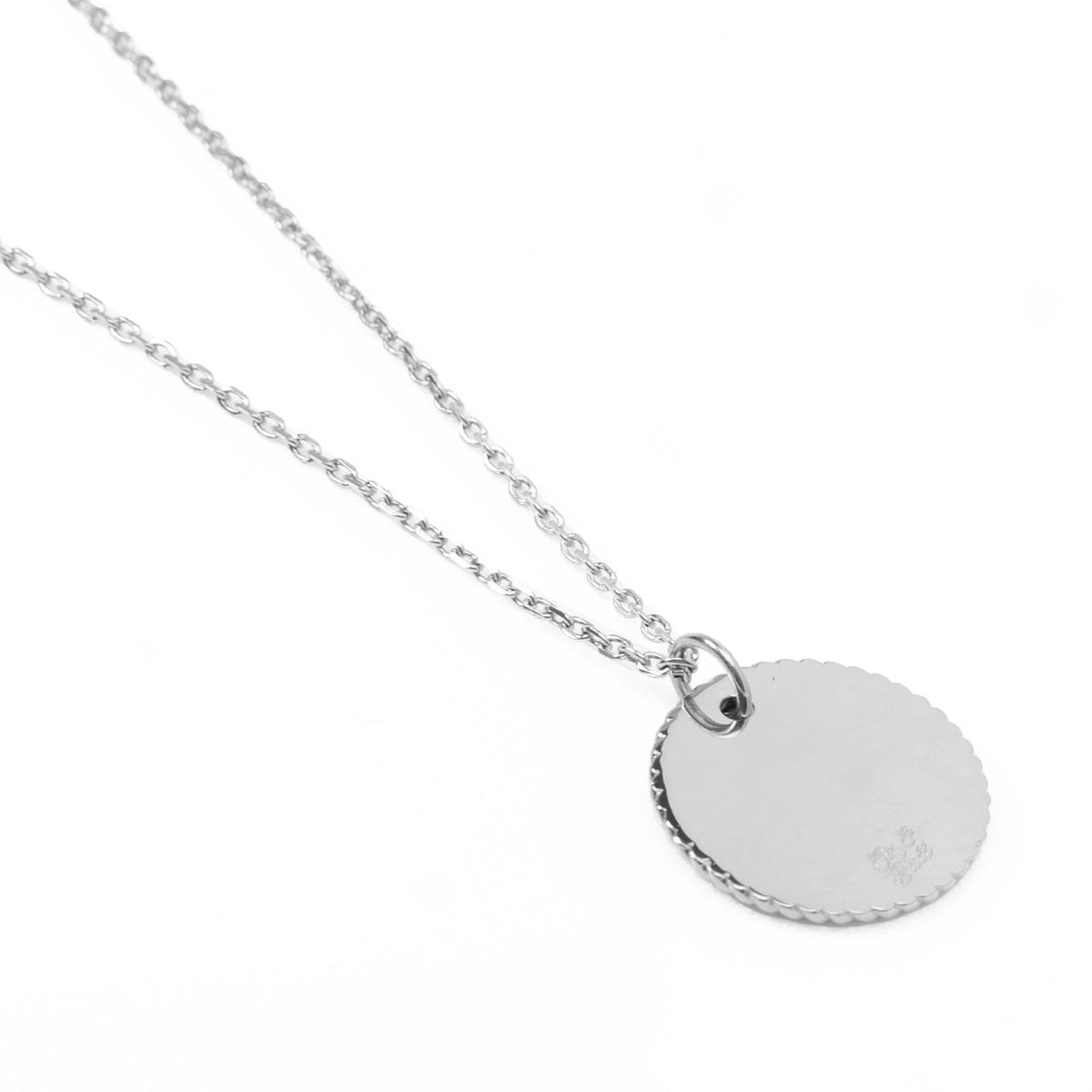 Stainless Steel Engravable Rope Border Edge Necklace and Cufflinks Gift Set