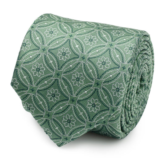 Watercress Green Tiled Big & Tall Men's Tie