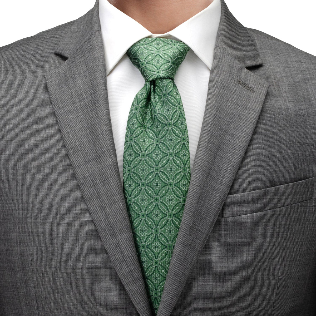 Watercress Green Tiled Men's Tie