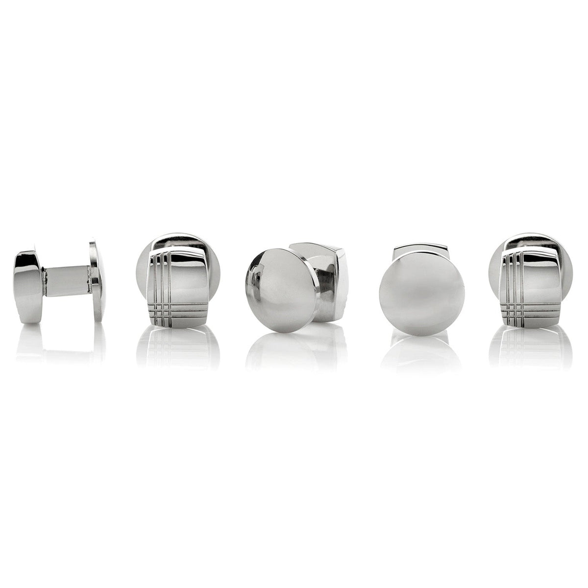Sterling Silver Tartan Plaid 5-Studs
