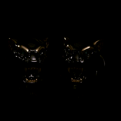 Sterling Silver Black and 14K Gold Vermeil Panther Cufflinks