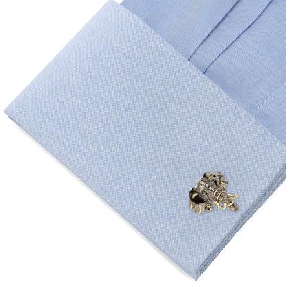 Sterling Silver and 14K Gold Vermeil Elephant Cufflinks