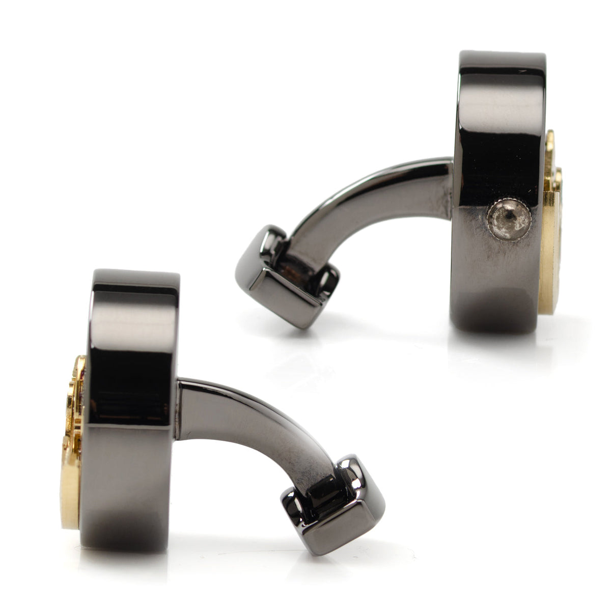 Gunmetal and Gold Kinetic Watch Movement Cufflinks