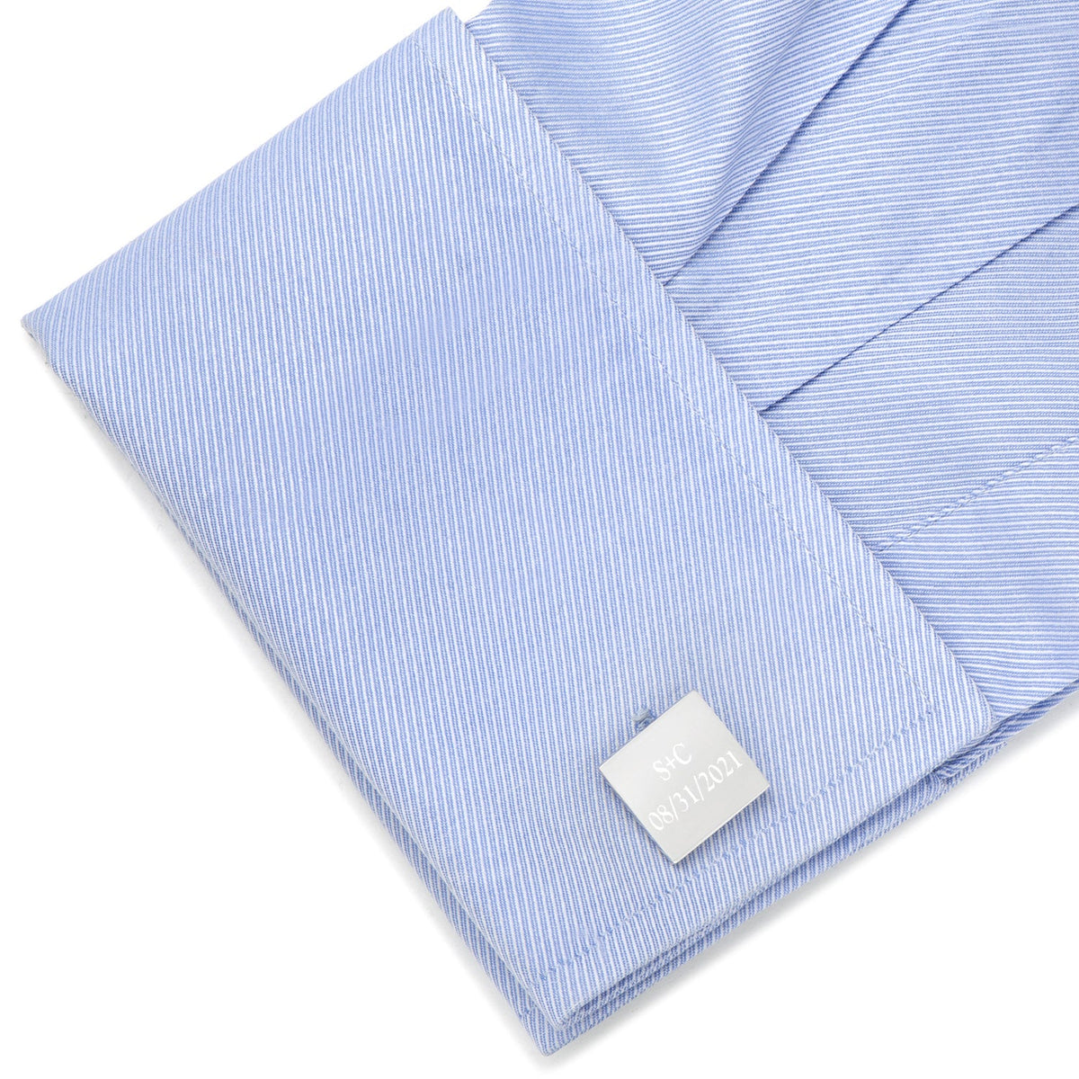 Personalized Wedding Day Engravable Square Cufflinks