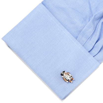 Moving Monkey Pirate with Hat and Sword Cufflinks