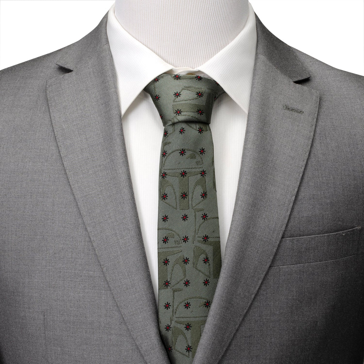 Star Wars Boba Fett Green Floral Motif Tie