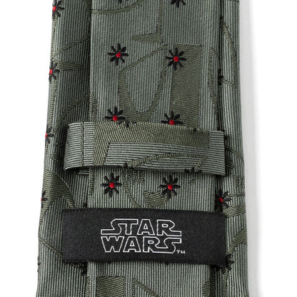 Star Wars Boba Fett Green Floral Motif Tie