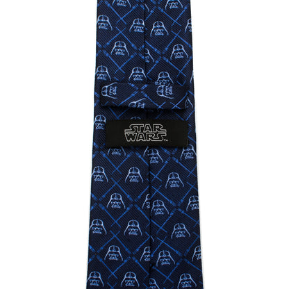Star Wars Darth Vader and Lightsaber Blue Checkered Tie