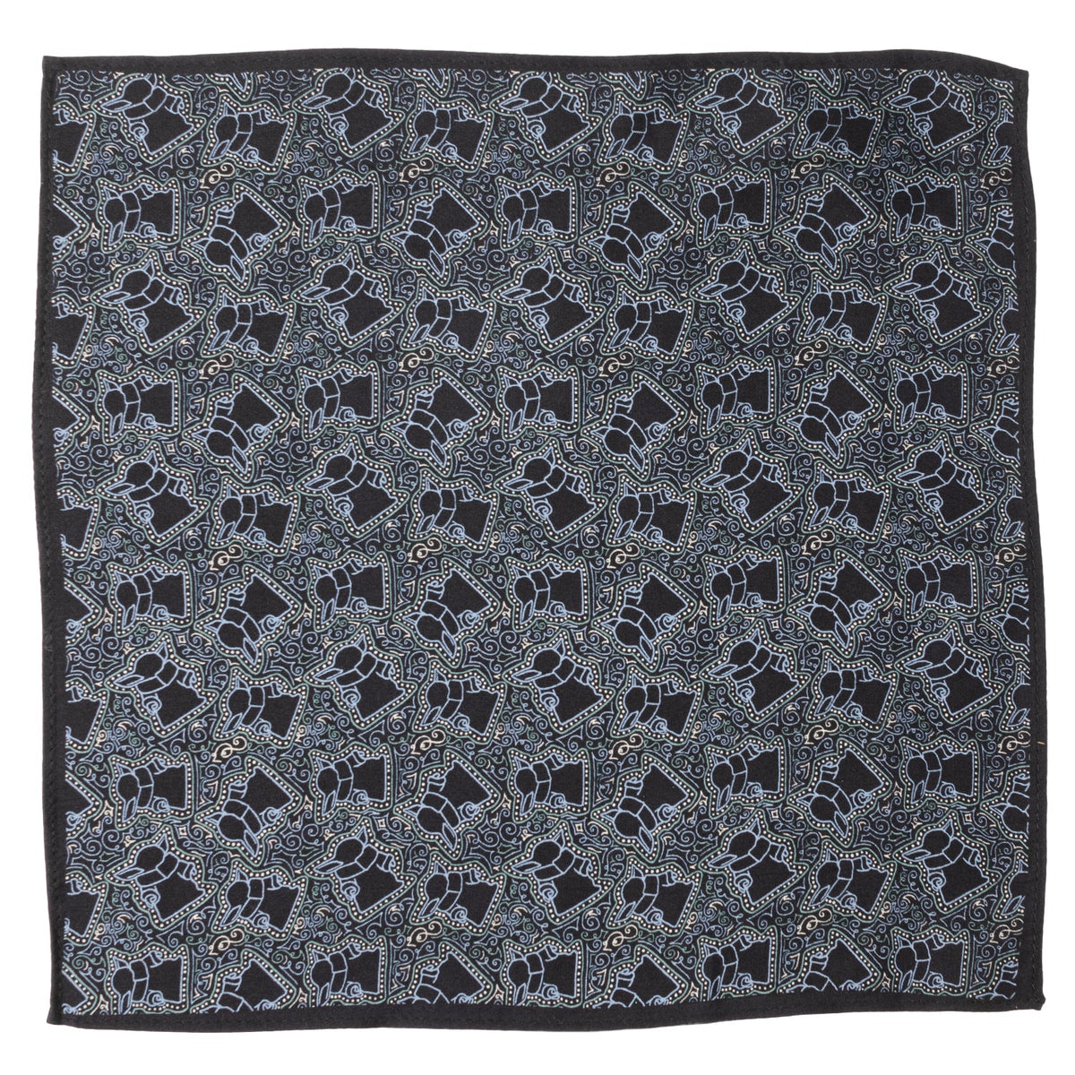 Star Wars Grogu Outline Navy Blue Pocket Square