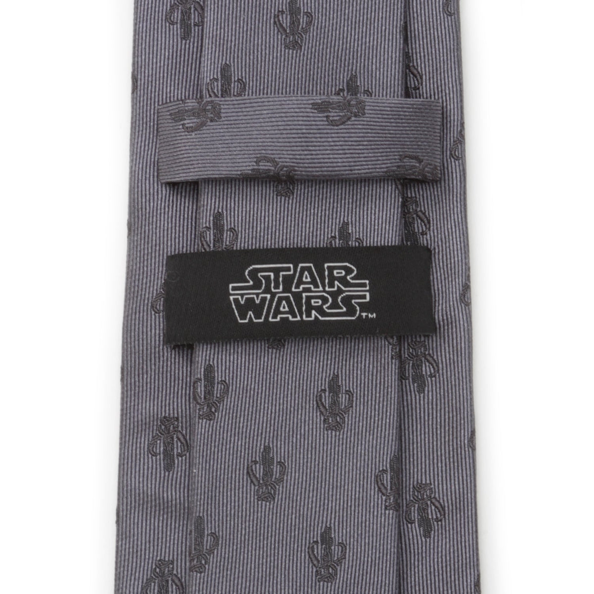 Star Wars Mandalorian Mythosaur Gray Silk Tie