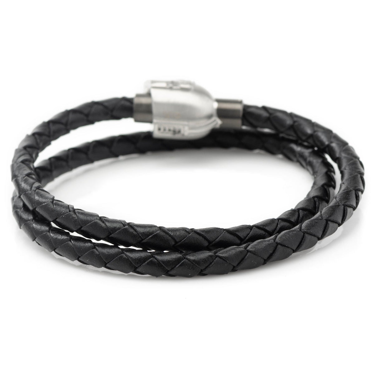 Star Wars Mandalorian Double Wrap Stainless Steel Black Bracelet