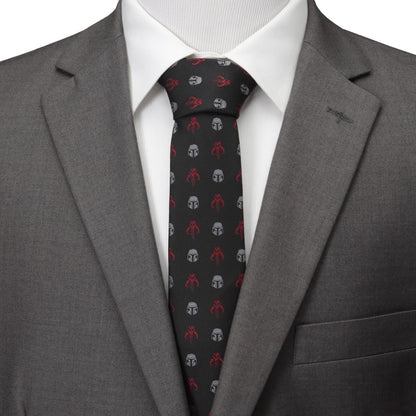 Star Wars Mandalorian & Mythosaur Big & Tall Red Black Tie