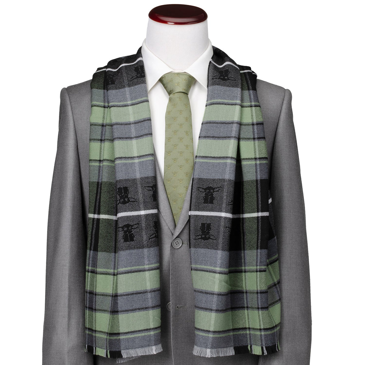 Star Wars Grogu Green and Black Scarf