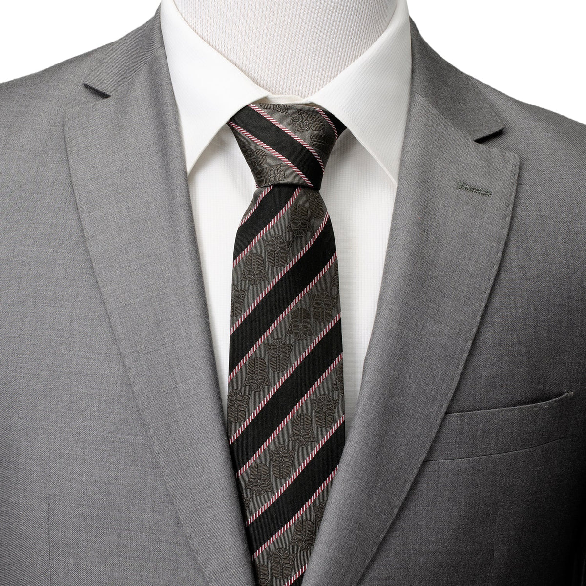 Star Wars Darth Vader Black and Gray Striped Tie