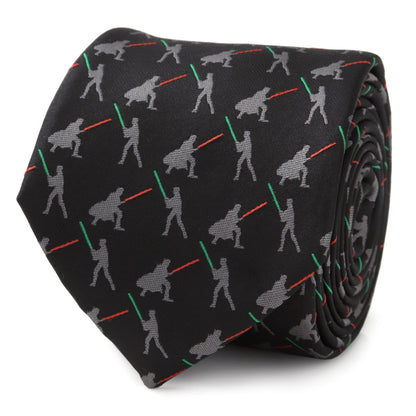 Star Wars Darth Vader and Luke Skywalker LIGHTSABER Battle Black Tie
