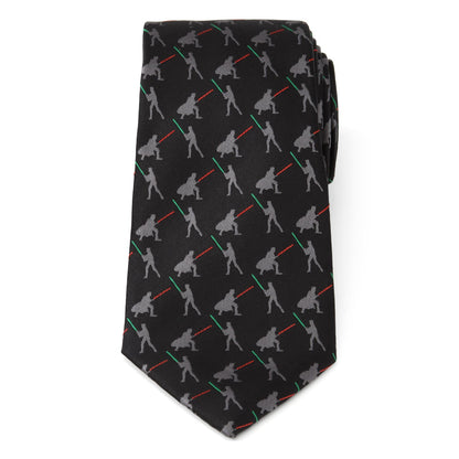 Star Wars Darth Vader and Luke Skywalker LIGHTSABER Battle Black Tie