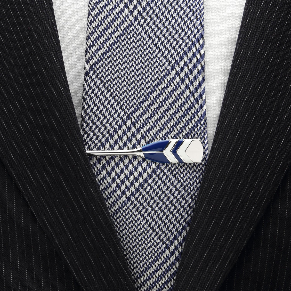 Sterling Crew Oar Chevron Pattern Tie Bar