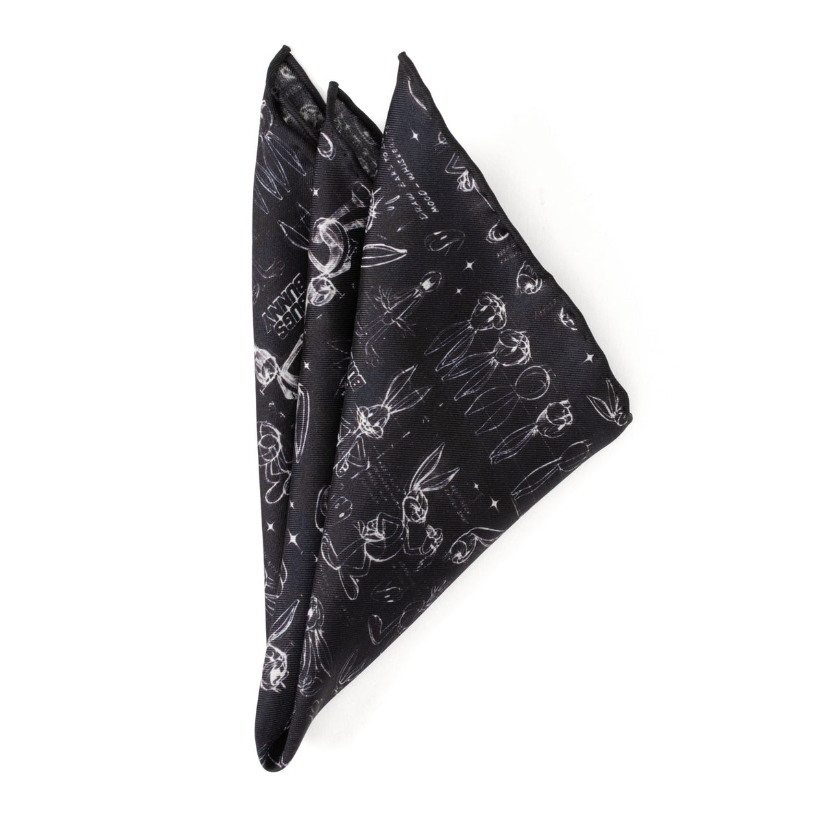 Looney Tunes Bugs Bunny Black Pocket Square