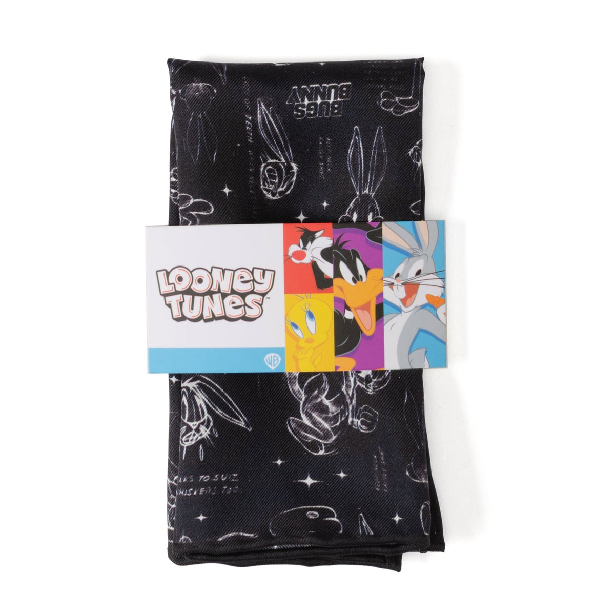 Looney Tunes Bugs Bunny Black Pocket Square