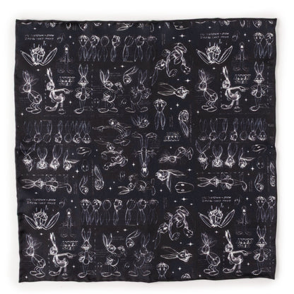 Looney Tunes Bugs Bunny Black Pocket Square