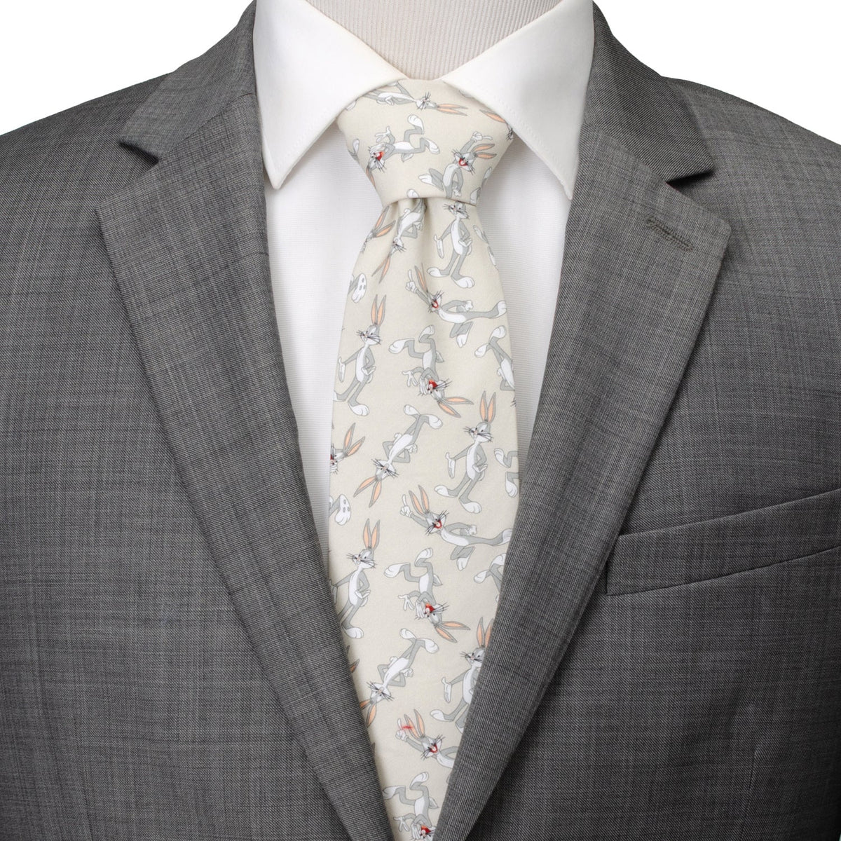 Looney Tunes Bugs Bunny Gray Men's Tie